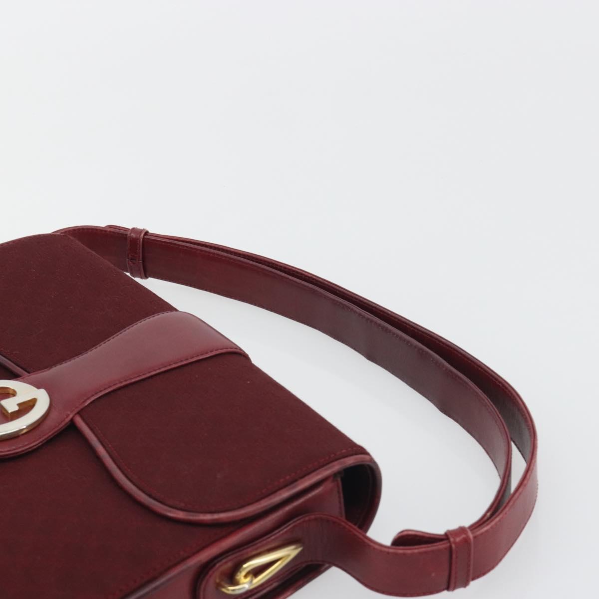 GUCCI Micro GG Supreme Shoulder Bag Red Gold Auth ep15564