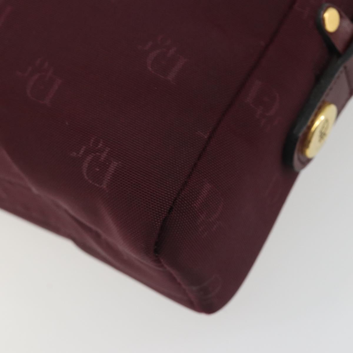 Christian Dior Honeycomb Canvas Shoulder Bag Bordeaux Gold Auth ep15565