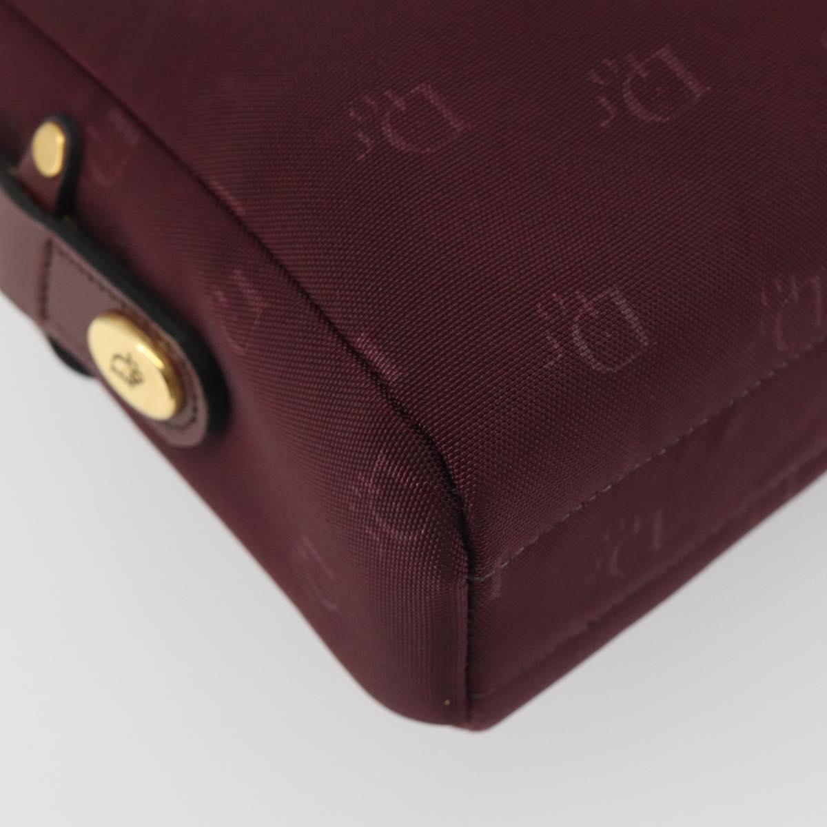 Christian Dior Honeycomb Canvas Shoulder Bag Bordeaux Gold Auth ep15565