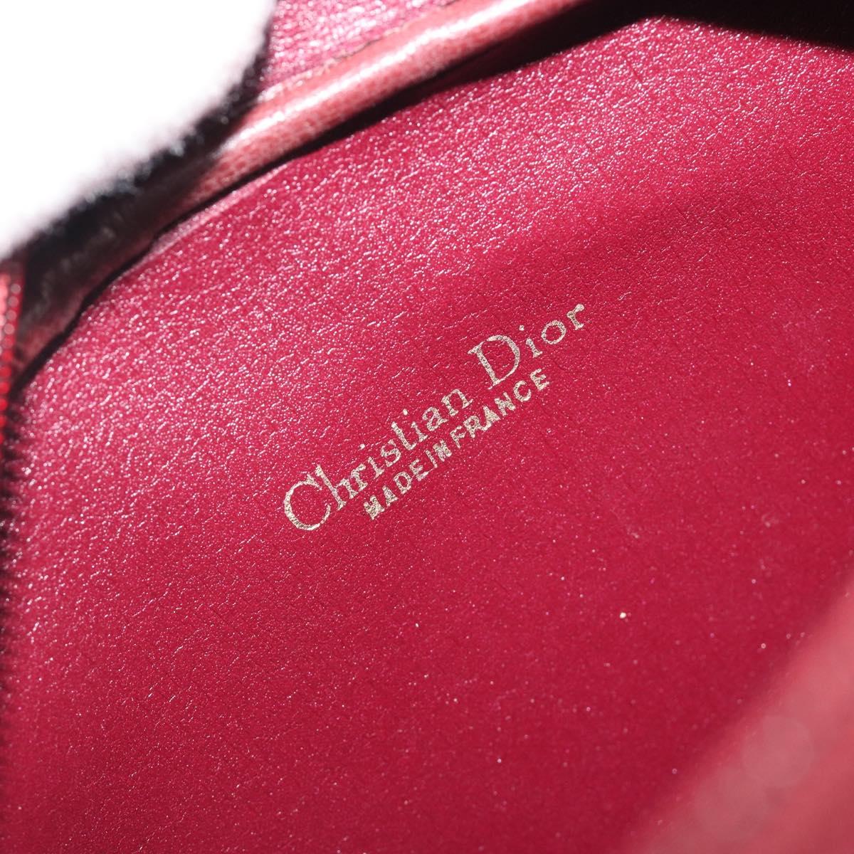 Christian Dior Honeycomb Canvas Shoulder Bag Bordeaux Gold Auth ep15565