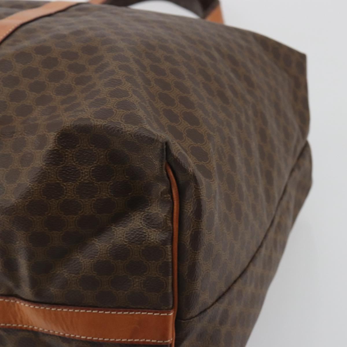 CELINE Macadam Canvas Tote Bag PVC Leather Brown Gold Auth ep15567