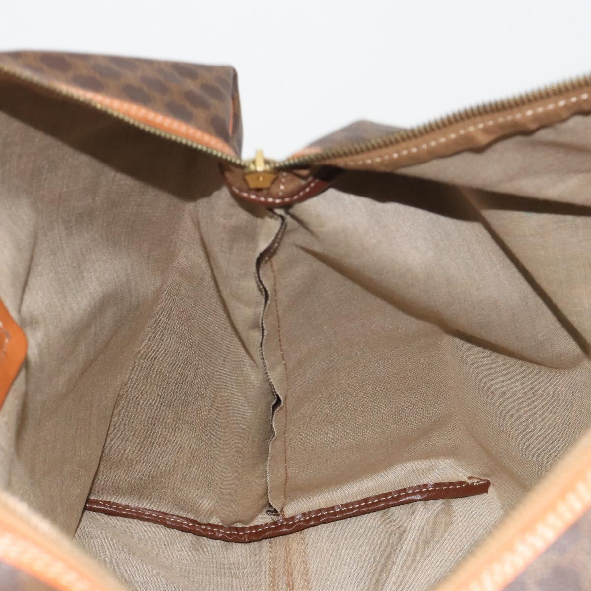CELINE Macadam Canvas Tote Bag PVC Leather Brown Gold Auth ep15567