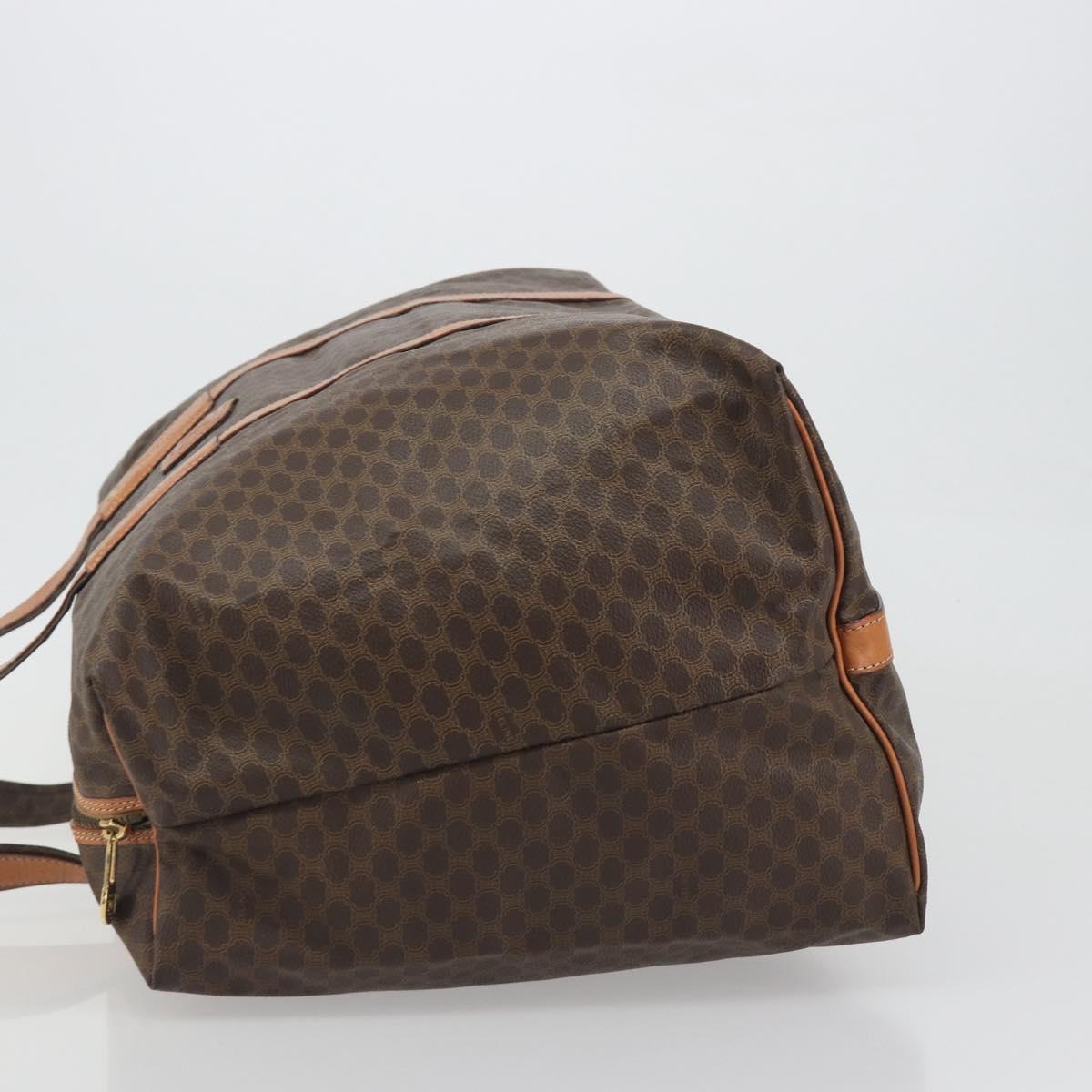 CELINE Macadam Canvas Tote Bag PVC Leather Brown Gold Auth ep15567