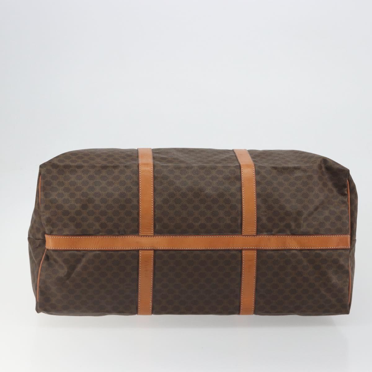 CELINE Macadam Canvas Tote Bag PVC Leather Brown Gold Auth ep15567