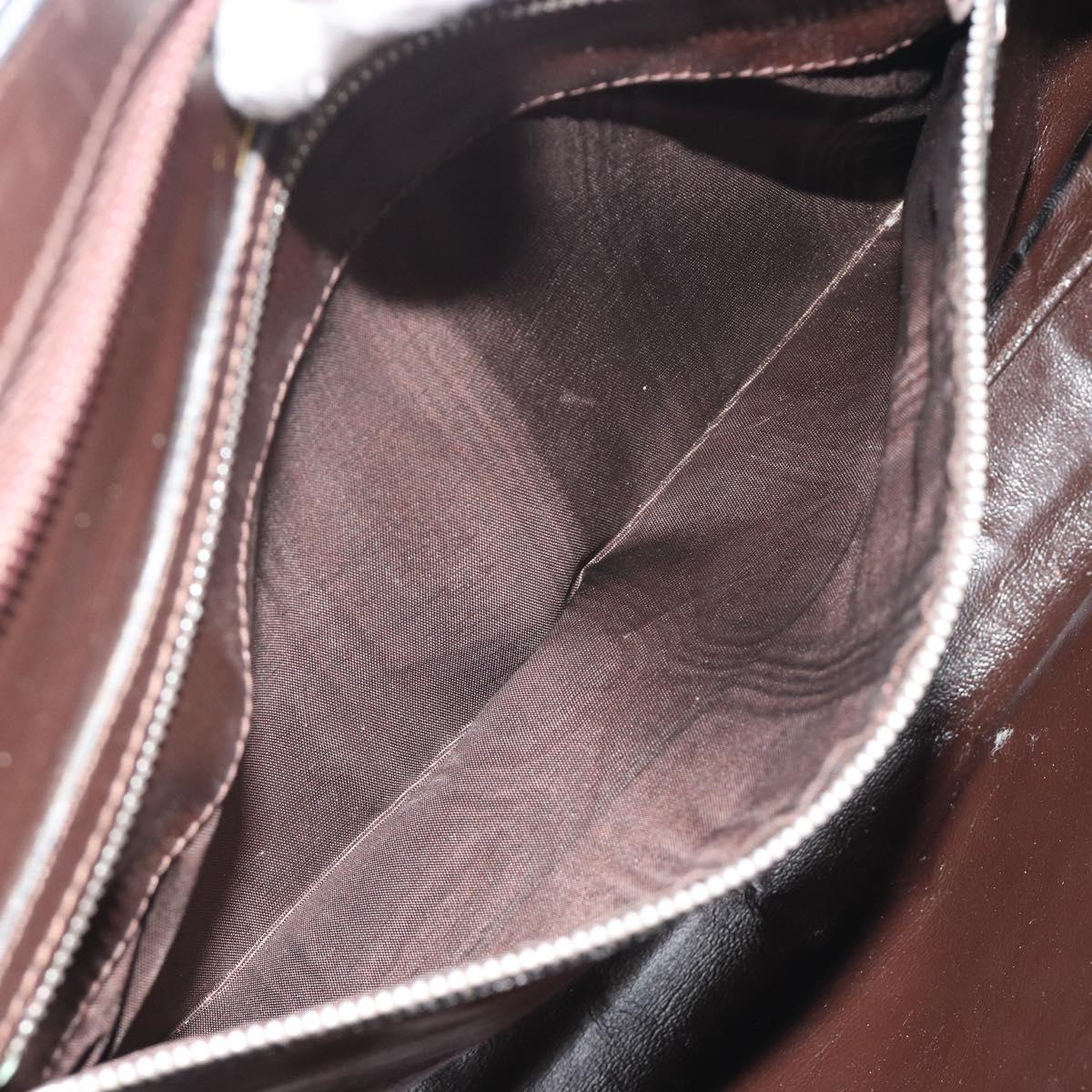 GUCCI Hand Bag Leather Brown Gold Auth ep15568