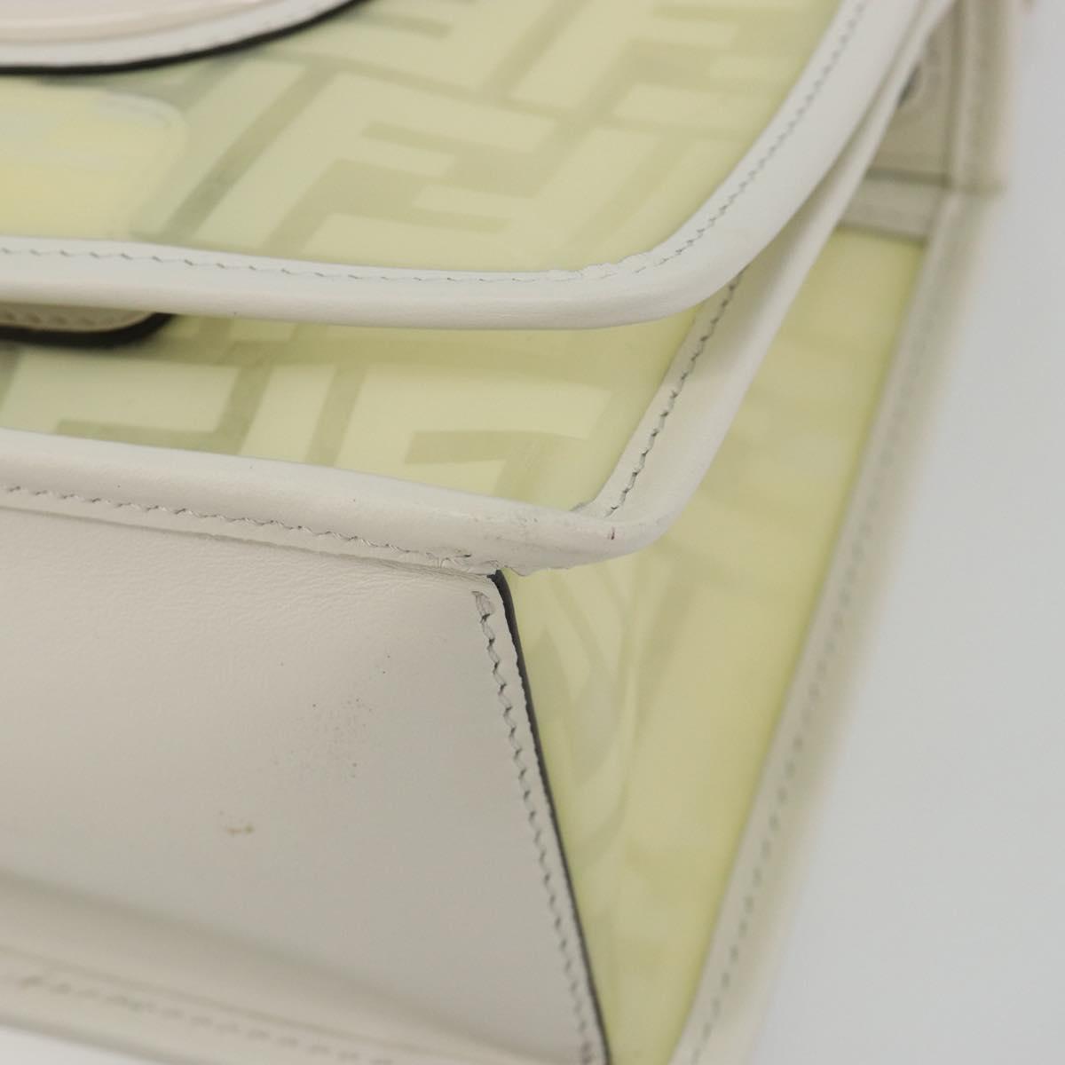 FENDI Zucca Canvas Chain Shoulder Bag Vinyl Clear Gold Auth ep15572