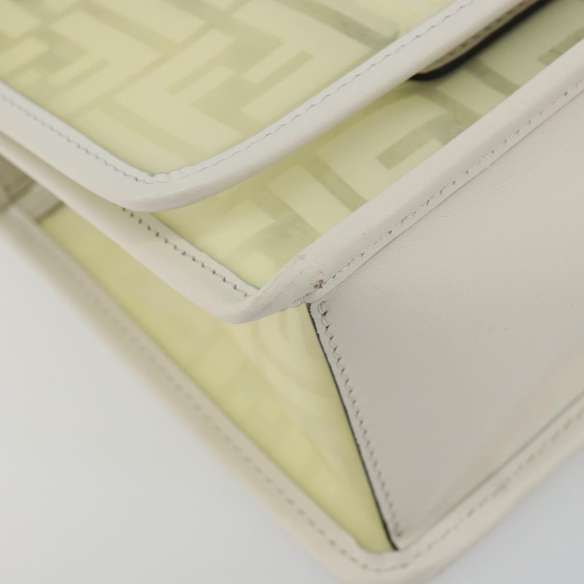 FENDI Zucca Canvas Chain Shoulder Bag Vinyl Clear Gold Auth ep15572