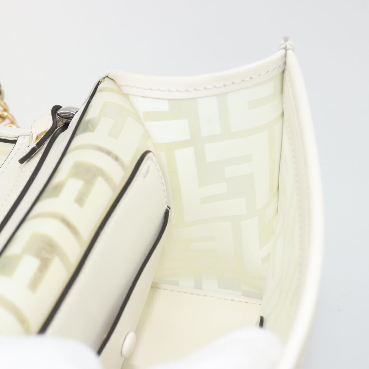 FENDI Zucca Canvas Chain Shoulder Bag Vinyl Clear Gold Auth ep15572