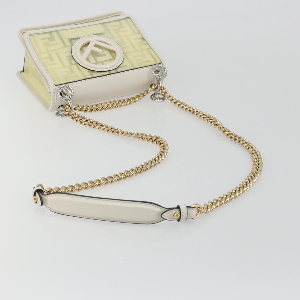 FENDI Zucca Canvas Chain Shoulder Bag Vinyl Clear Gold Auth ep15572