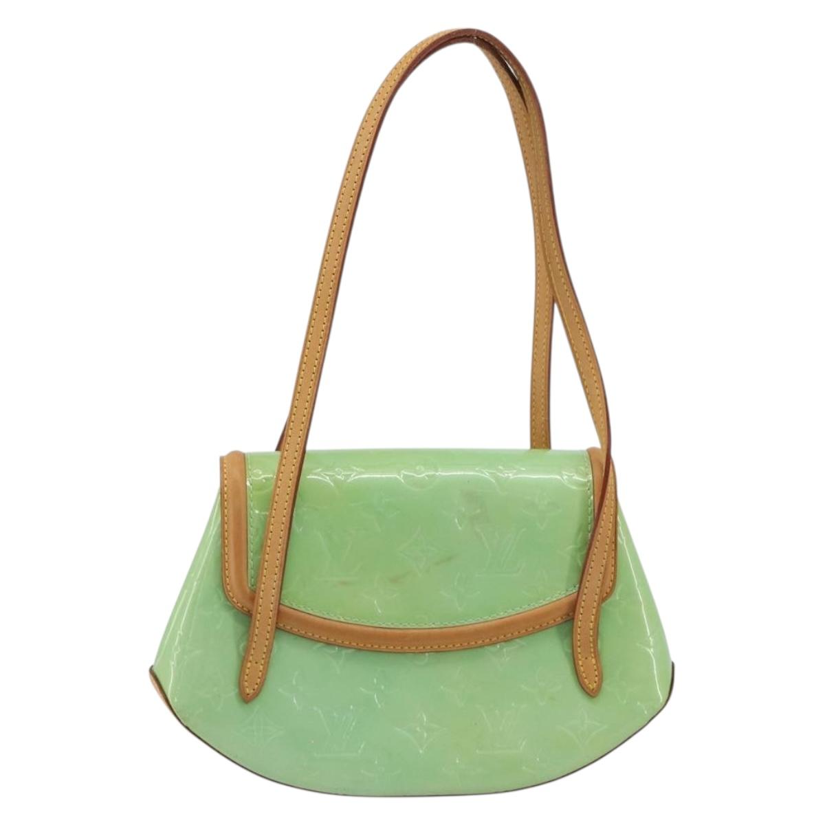 LOUIS VUITTON Vernis Biscayne Bay PM Shoulder Bag Peppermint M91289 Auth ep15577