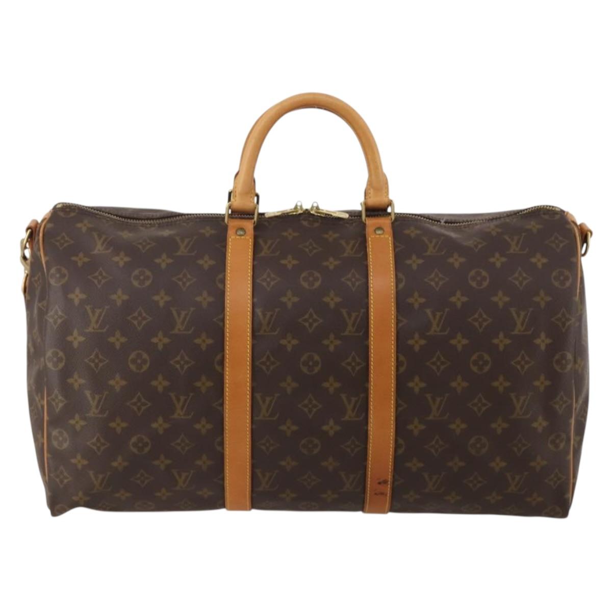 LOUIS VUITTON Monogram Keepall Bandouliere 50 Boston Bag M41416 LV Auth ep15580A