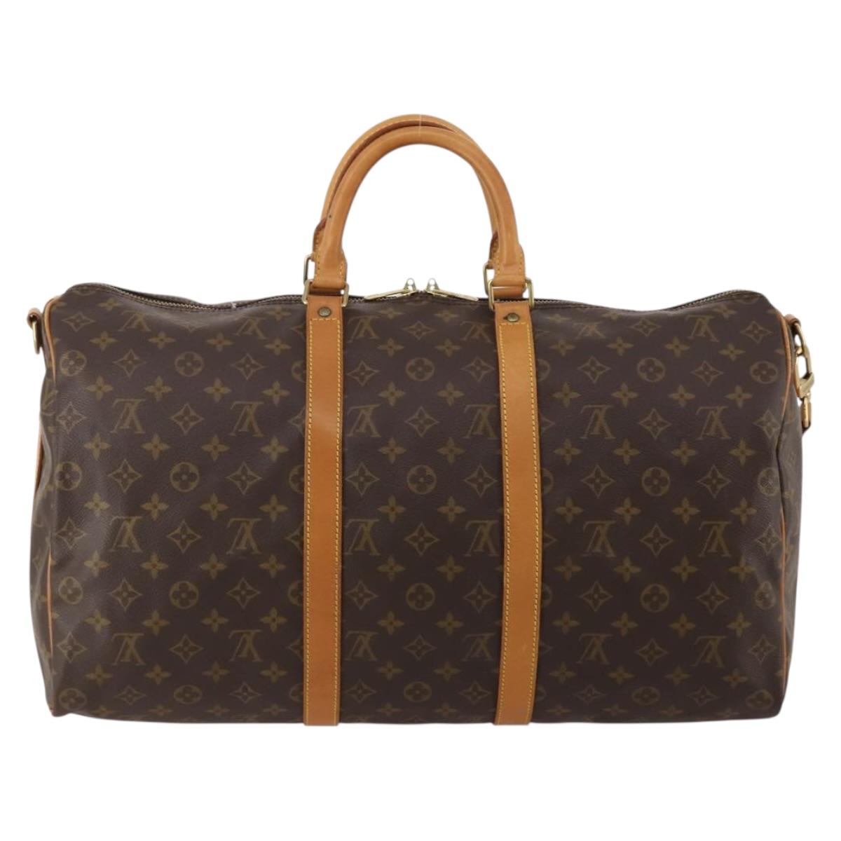 LOUIS VUITTON Monogram Keepall Bandouliere 50 Boston Bag M41416 LV Auth ep15580A
