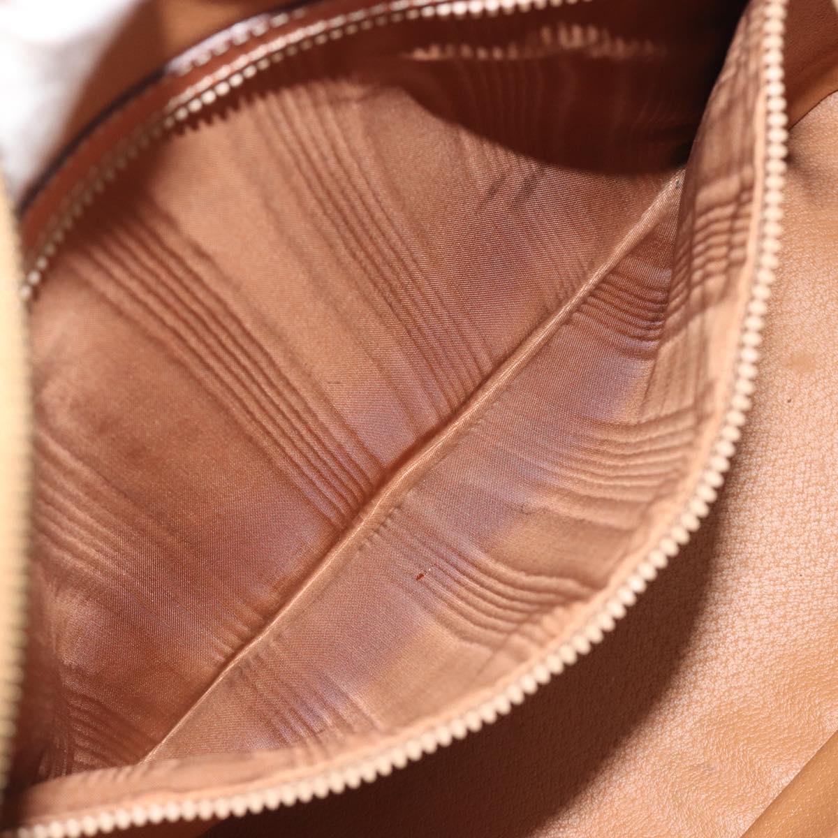 CELINE Macadam Canvas Hand Bag PVC Brown Gold Auth ep15587