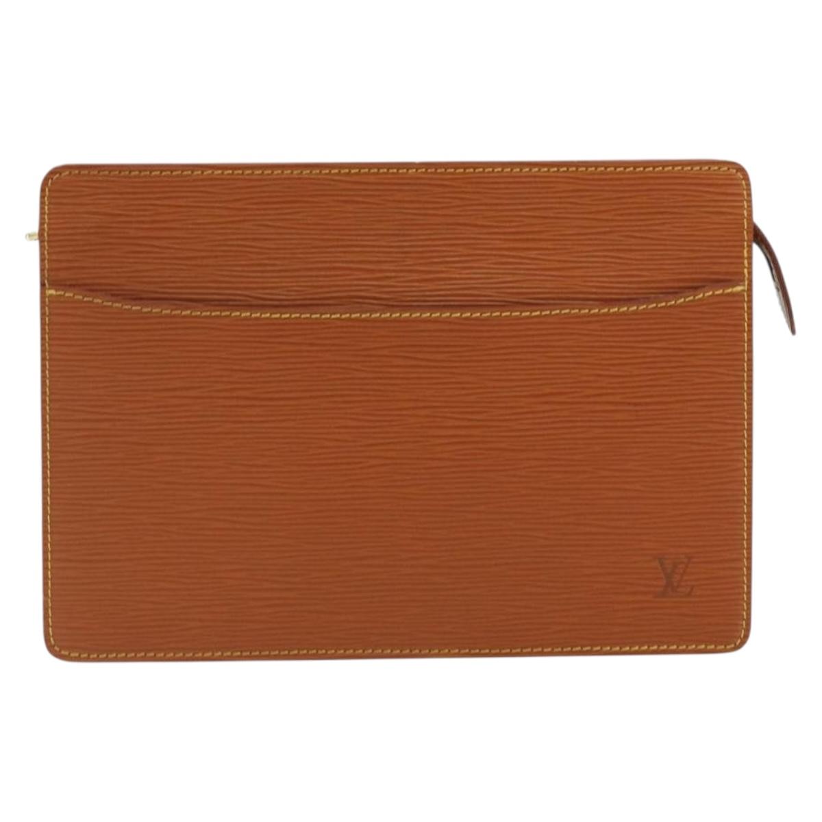 LOUIS VUITTON Epi Pochette Homme Bag Brown Zipangu Gold M52528 LV Auth ep15592