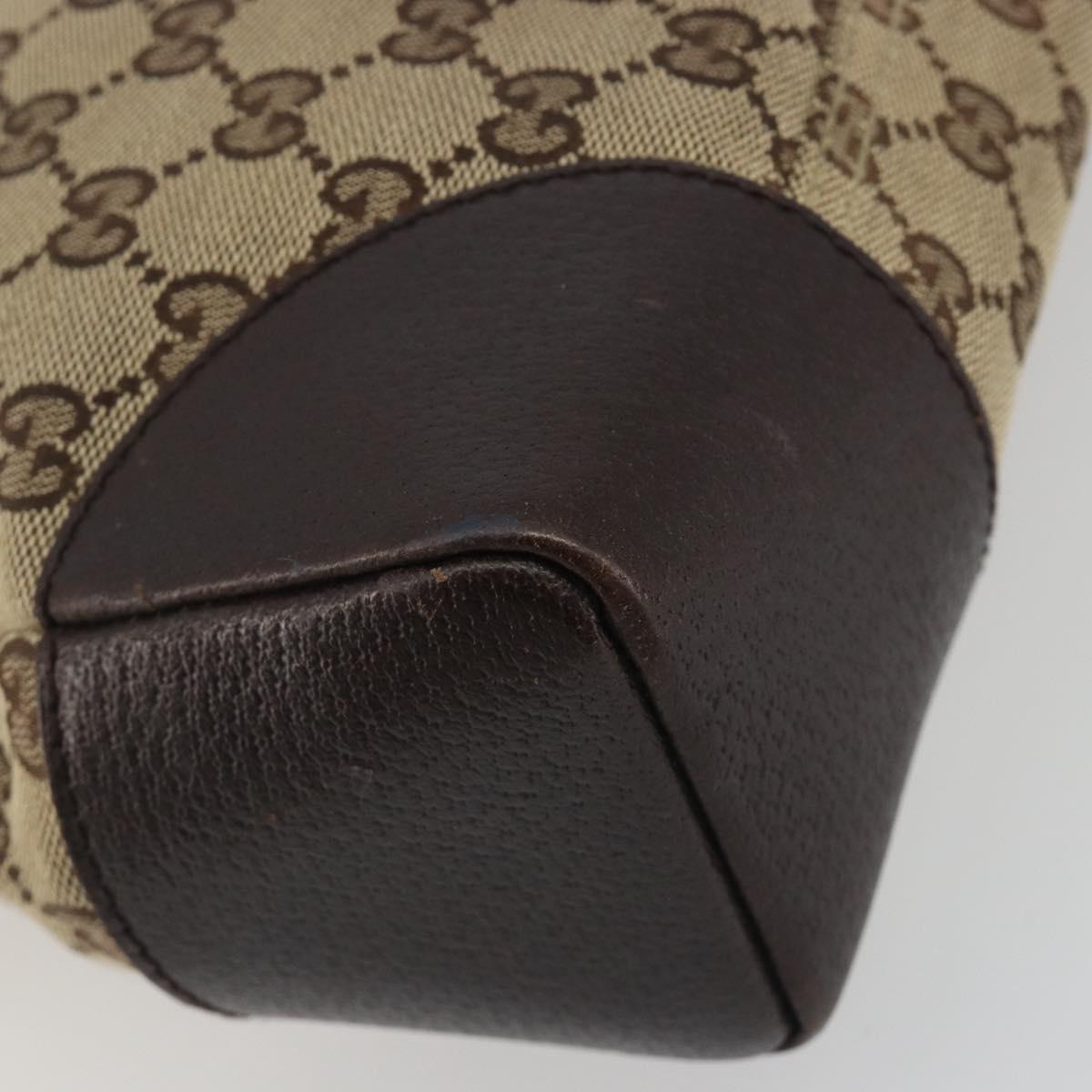 GUCCI GG Canvas Shoulder Bag Brown Silver 114273 Auth ep15593