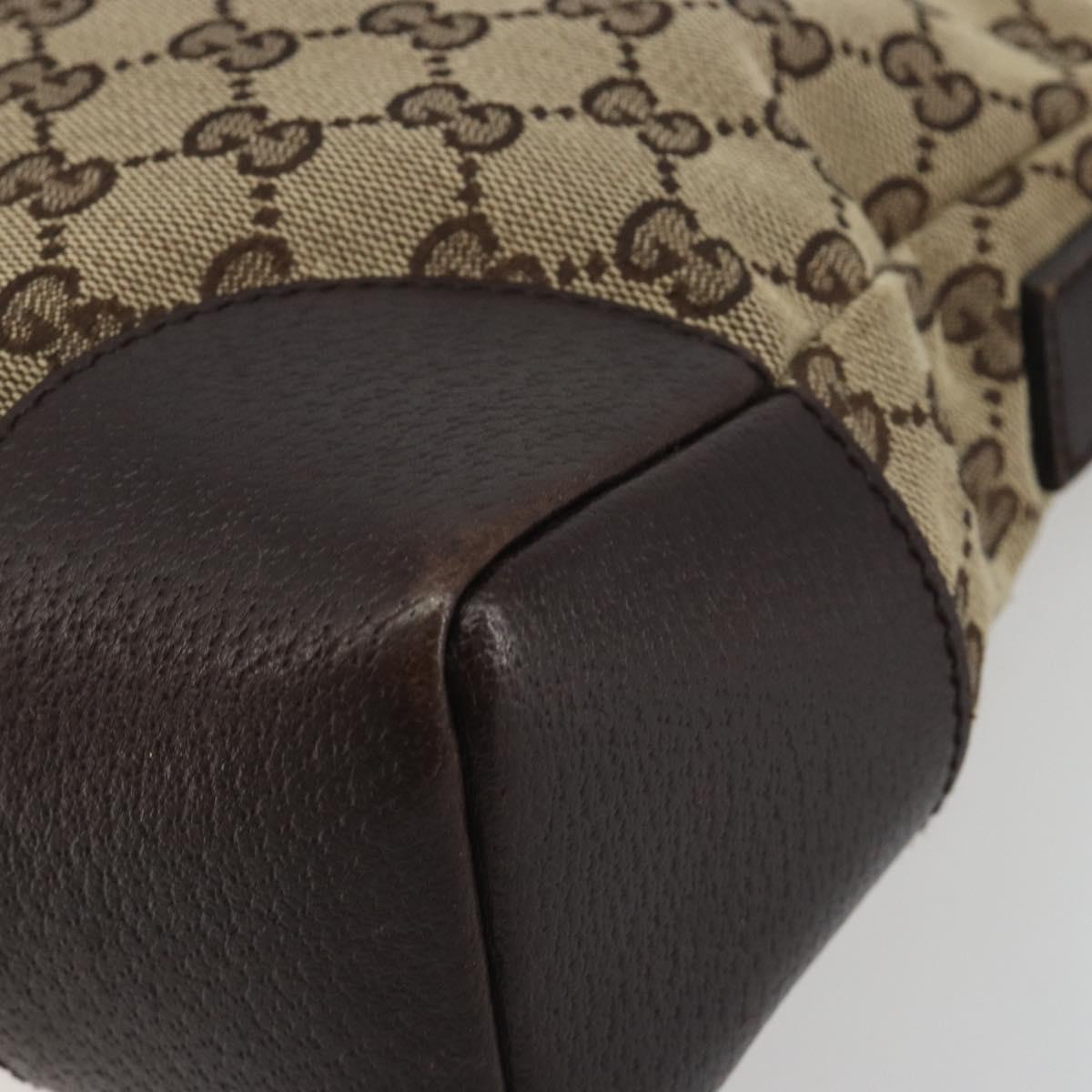 GUCCI GG Canvas Shoulder Bag Brown Silver 114273 Auth ep15593