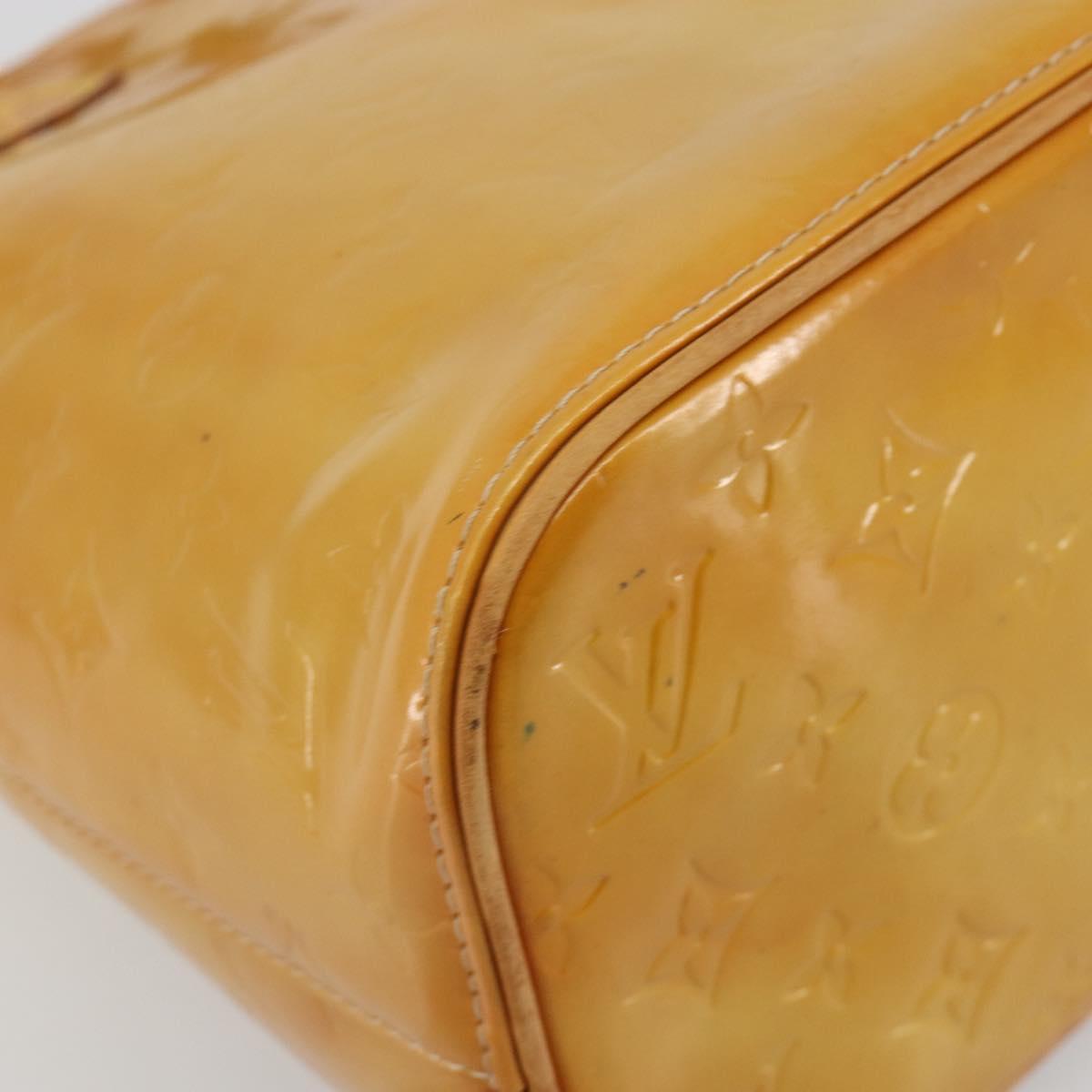 LOUIS VUITTON Monogram Vernis Houston Hand Bag Beige M91004 LV Auth ep15596