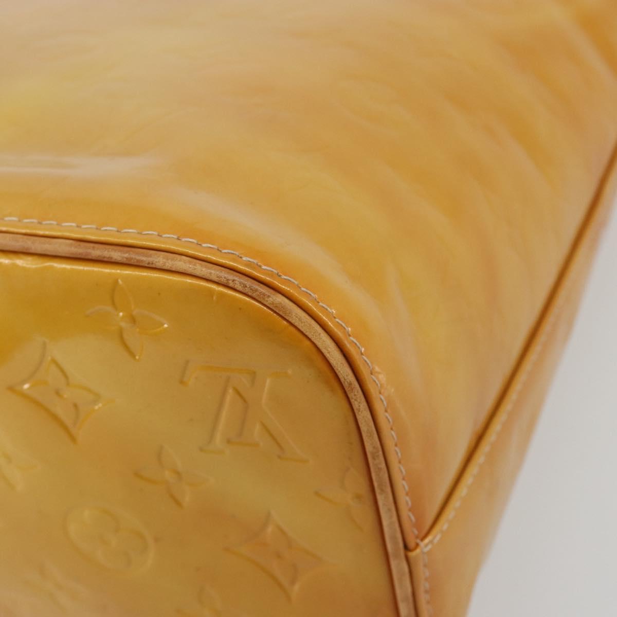 LOUIS VUITTON Monogram Vernis Houston Hand Bag Beige M91004 LV Auth ep15596