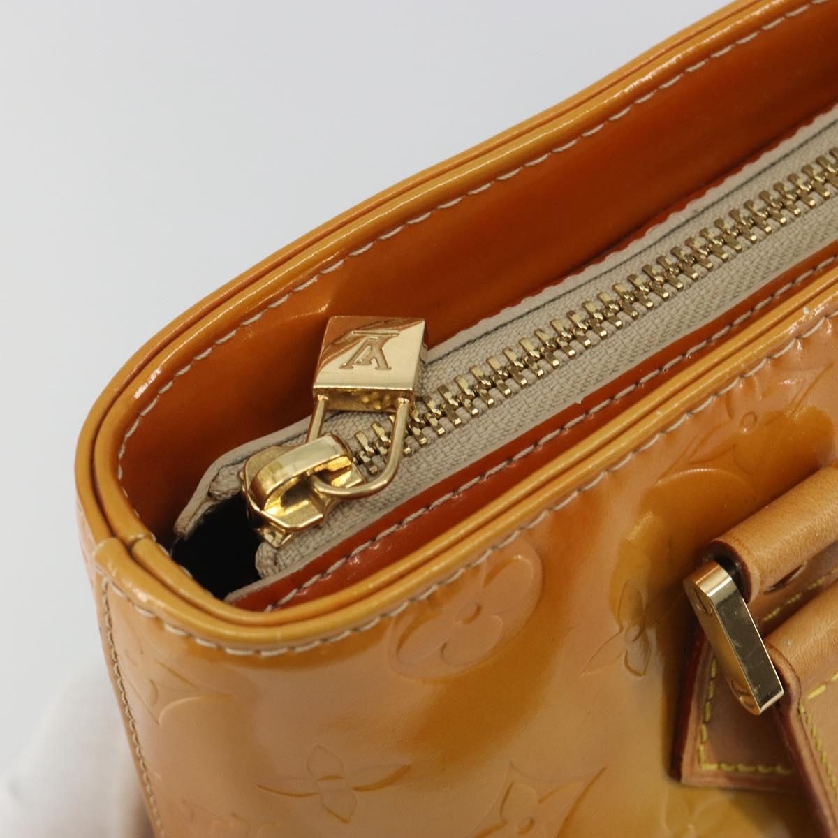 LOUIS VUITTON Monogram Vernis Houston Hand Bag Beige M91004 LV Auth ep15596