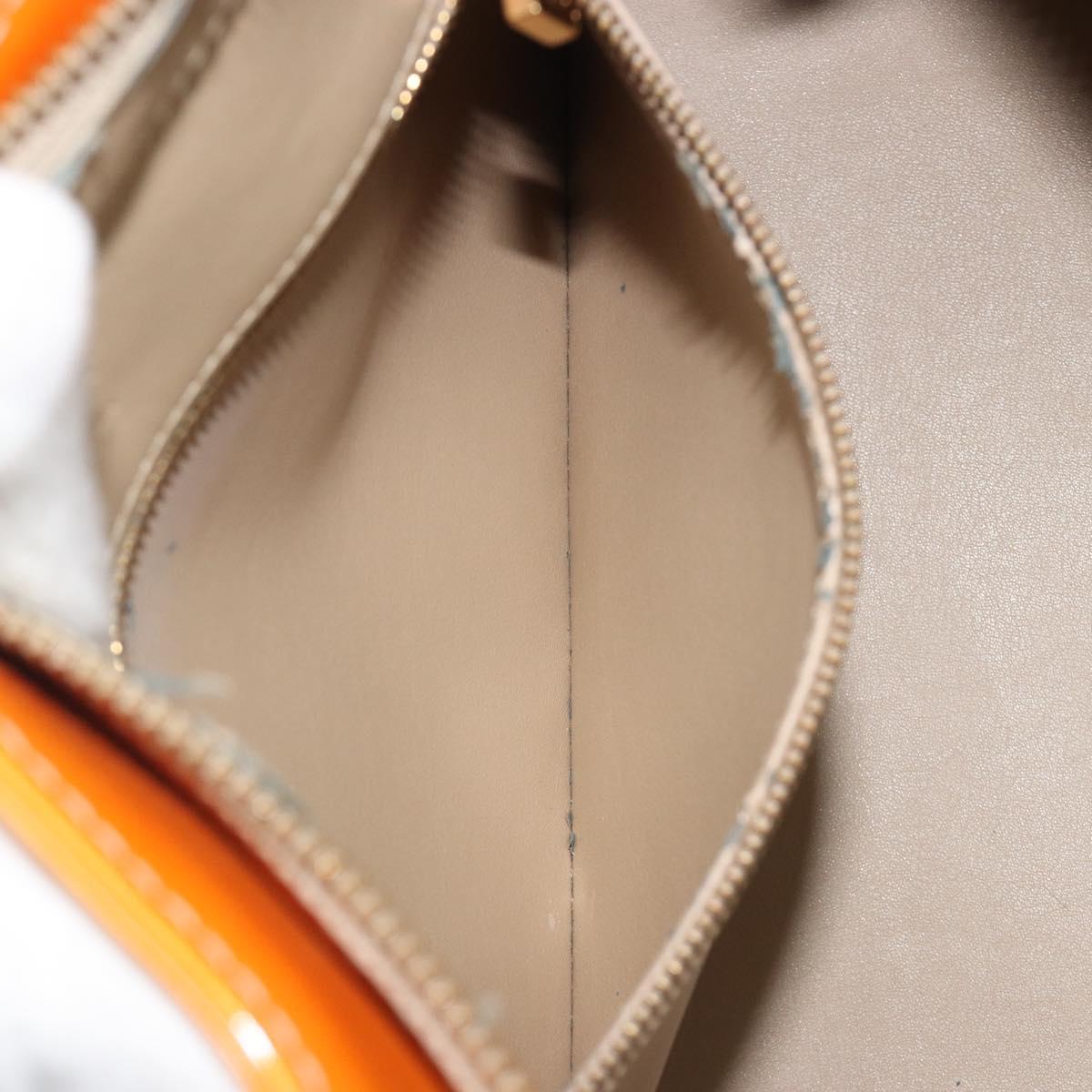 LOUIS VUITTON Monogram Vernis Houston Hand Bag Beige M91004 LV Auth ep15596