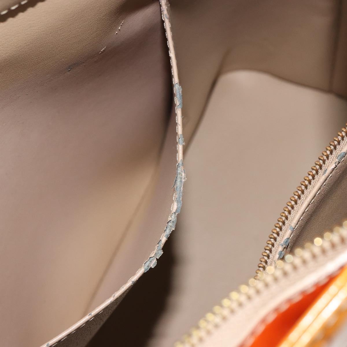 LOUIS VUITTON Monogram Vernis Houston Hand Bag Beige M91004 LV Auth ep15596