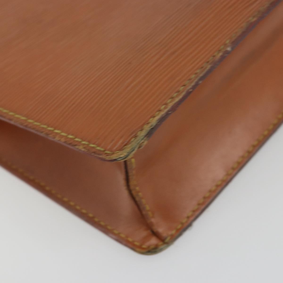 LOUIS VUITTON Epi Pochette Homme Bag Brown Zipangu Gold M52528 LV Auth ep15599