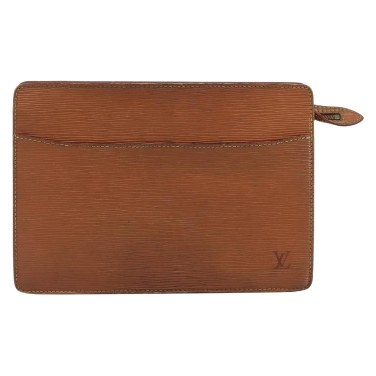 LOUIS VUITTON Epi Pochette Homme Bag Brown Zipangu Gold M52528 LV Auth ep15599