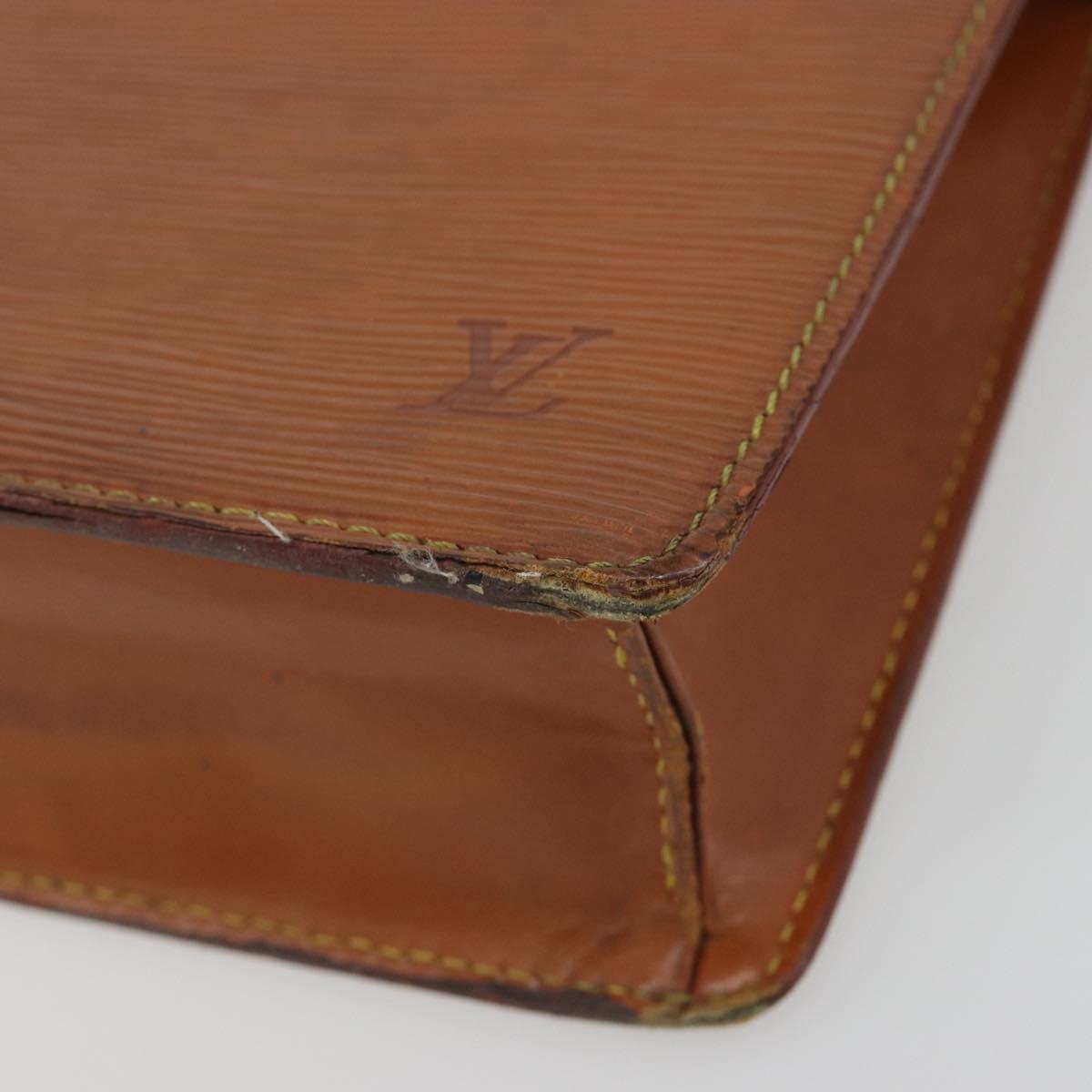 LOUIS VUITTON Epi Pochette Homme Bag Brown Zipangu Gold M52528 LV Auth ep15599