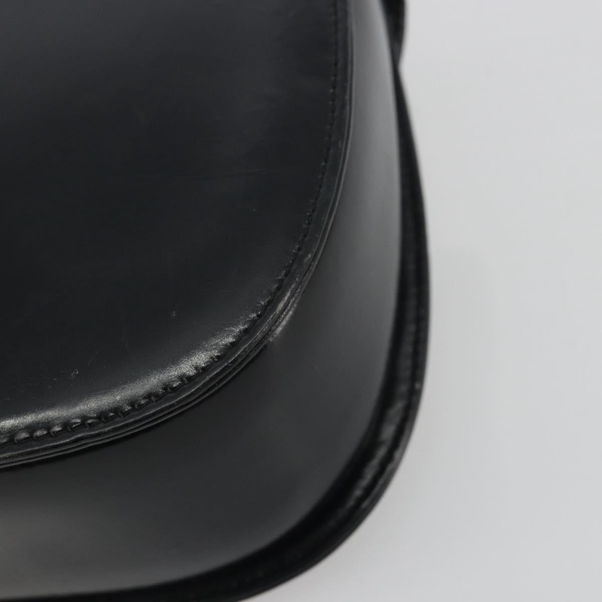 GUCCI Bamboo Hand Bag Leather Black Gold 000 2113 0633 Auth ep15601A