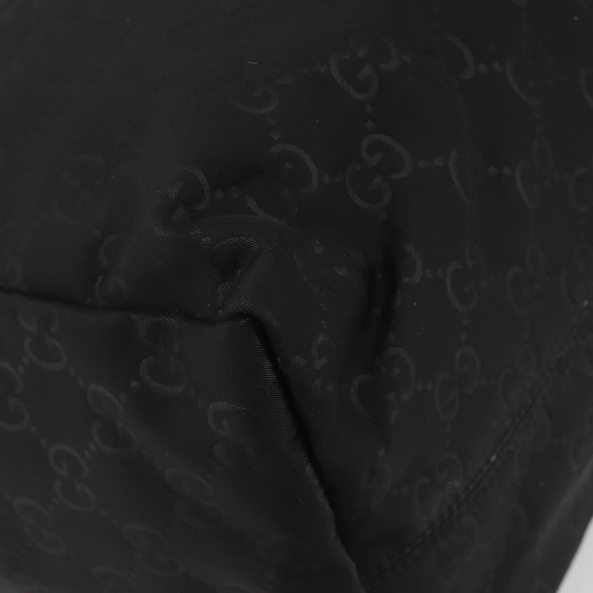 GUCCI GG Canvas Tote Bag Nylon Black Gold 282439 Auth ep15602