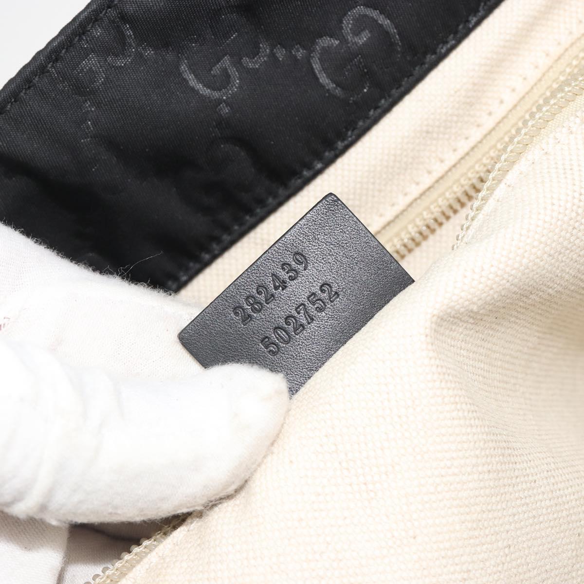GUCCI GG Canvas Tote Bag Nylon Black Gold 282439 Auth ep15602