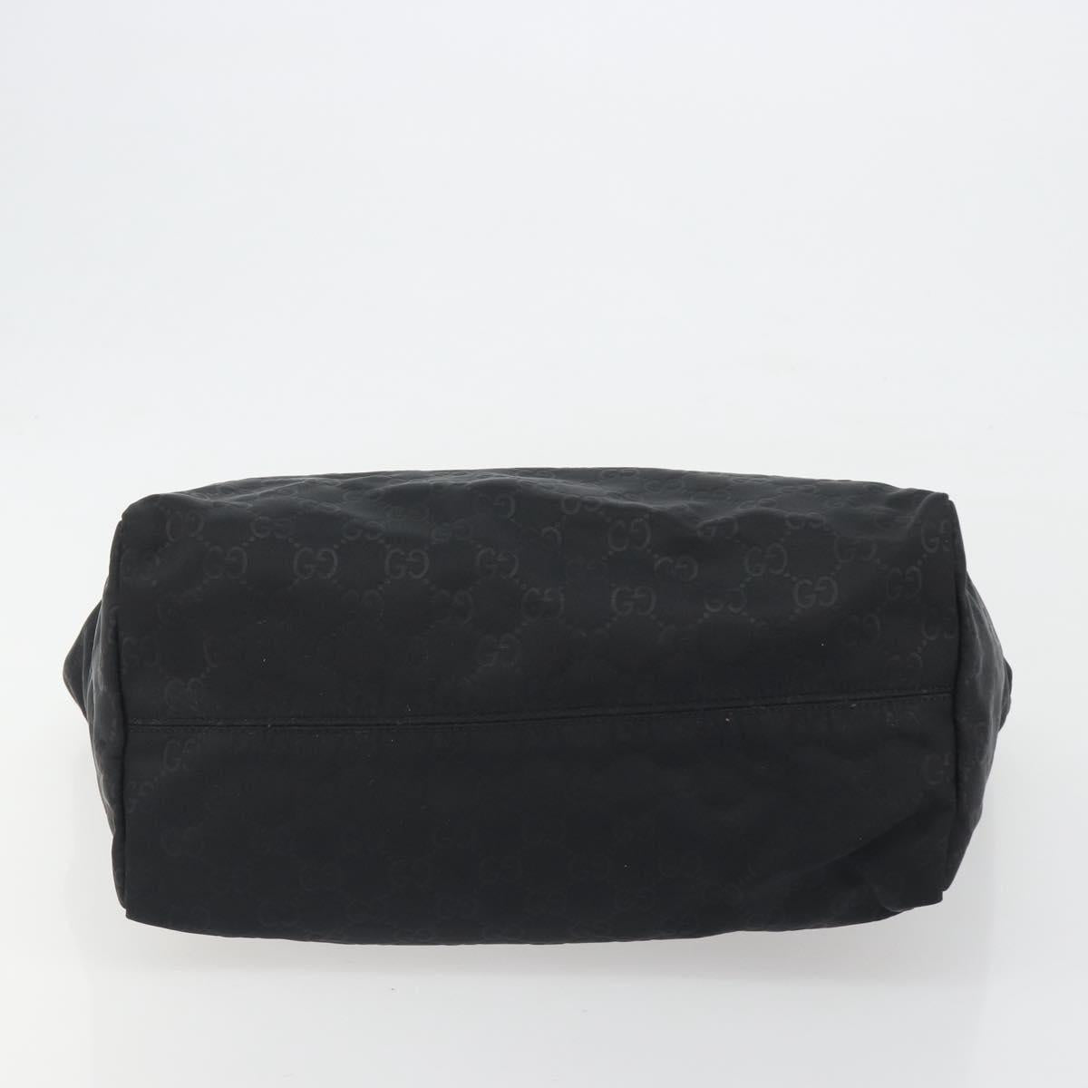 GUCCI GG Canvas Tote Bag Nylon Black Gold 282439 Auth ep15602