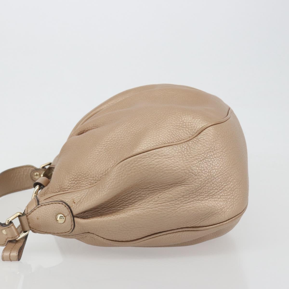 GUCCI Sukey Shoulder Bag Leather Champagne Gold 232955 Auth ep15604