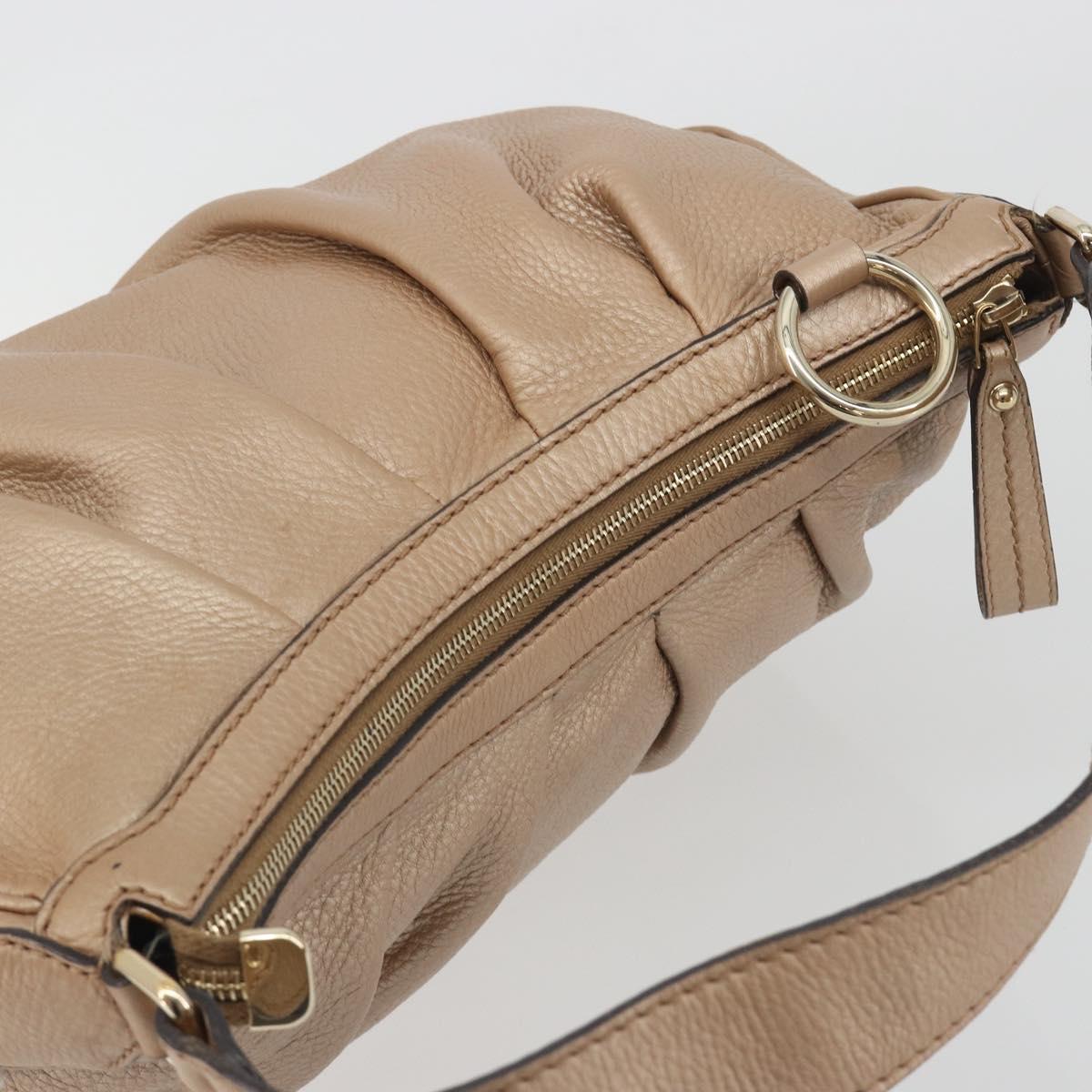 GUCCI Sukey Shoulder Bag Leather Champagne Gold 232955 Auth ep15604