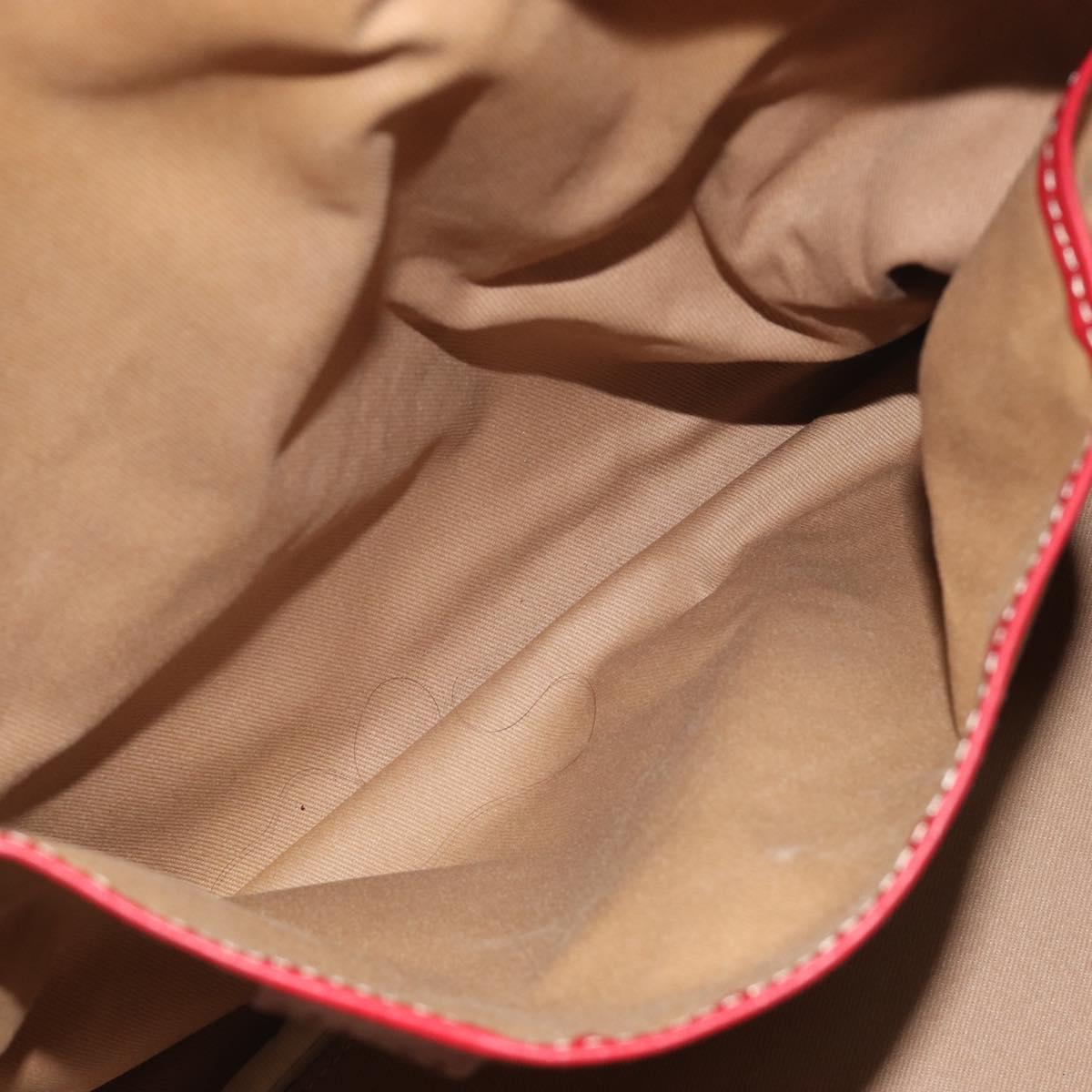 CELINE Macadam Canvas Boston Bag PVC 2way Beige Gold Auth ep15605