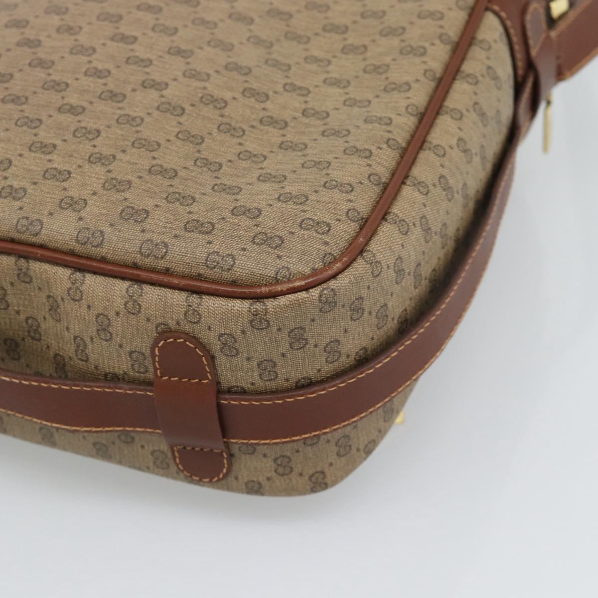GUCCI Micro GG Supreme Shoulder Bag PVC Beige Gold Auth ep15606