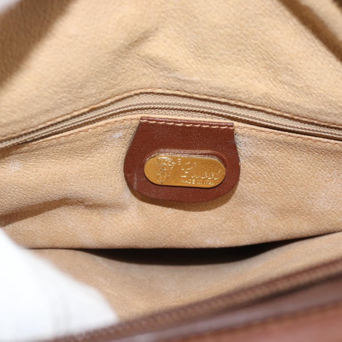 GUCCI Micro GG Supreme Shoulder Bag PVC Beige Gold Auth ep15606