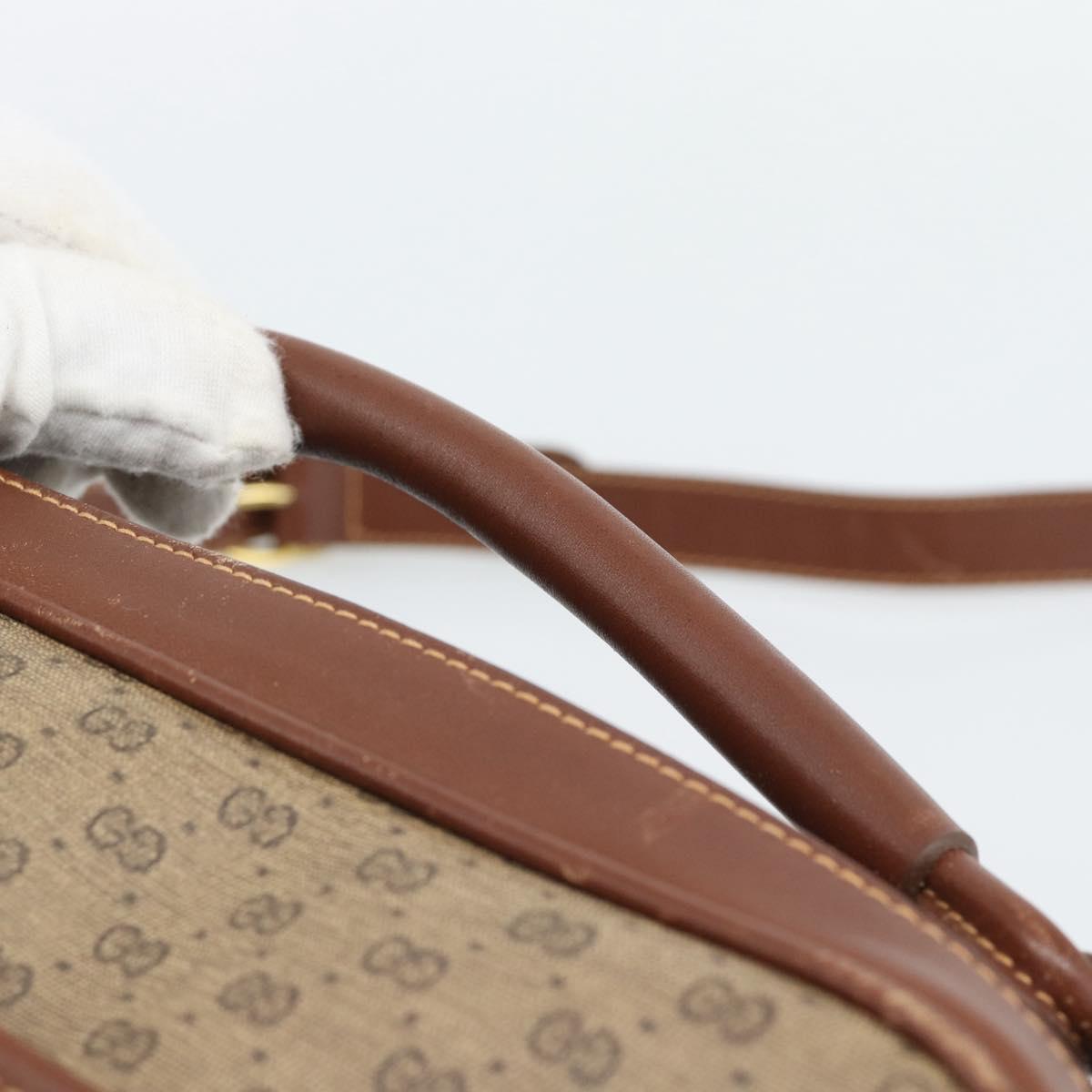 GUCCI Micro GG Supreme Shoulder Bag PVC Beige Gold Auth ep15606