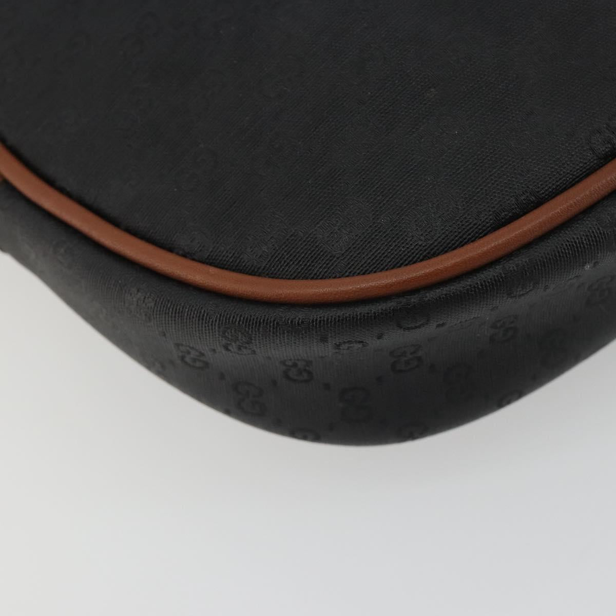GUCCI Micro GG Supreme Shoulder Bag Black Gold 007 104 0013 Auth ep15607