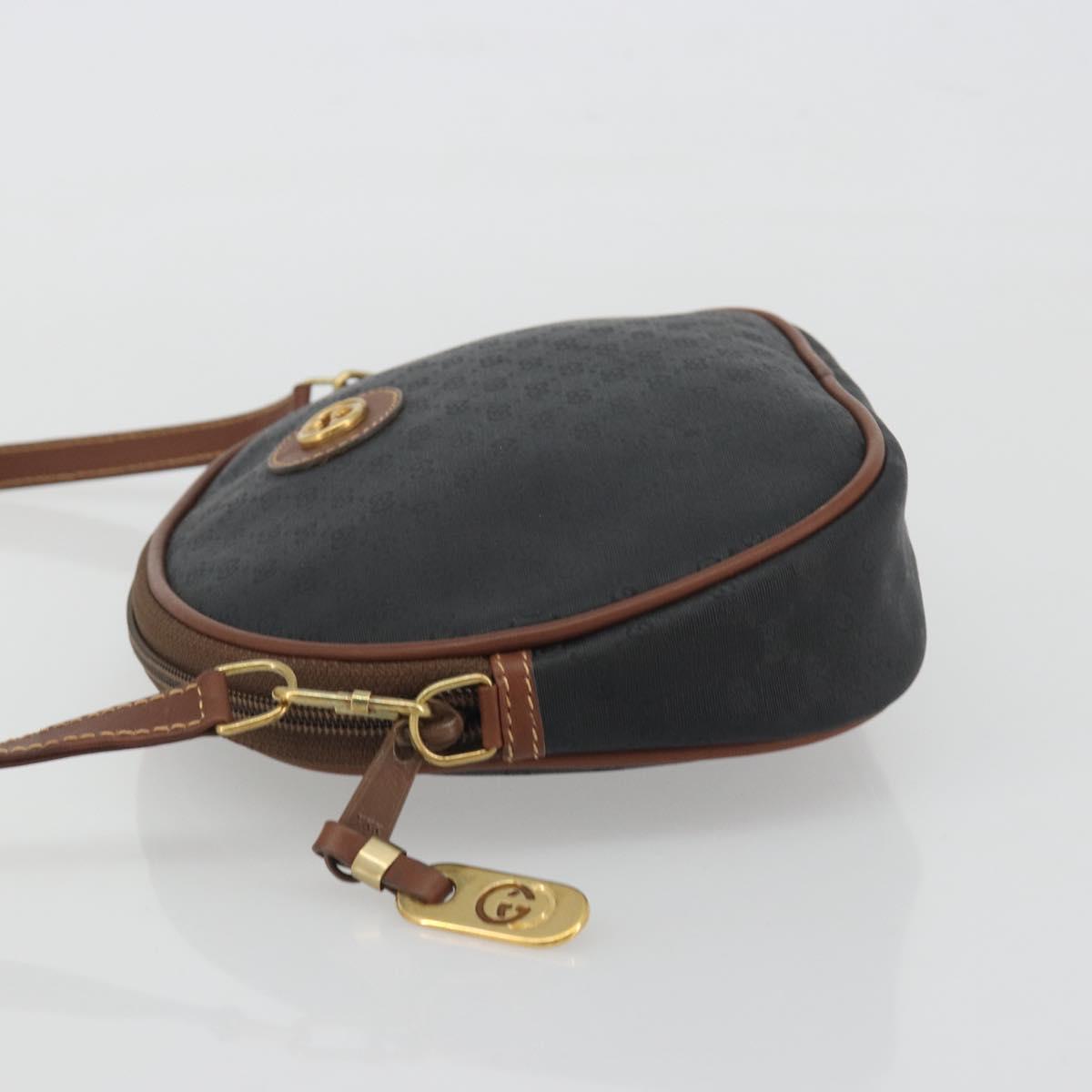 GUCCI Micro GG Supreme Shoulder Bag Black Gold 007 104 0013 Auth ep15607