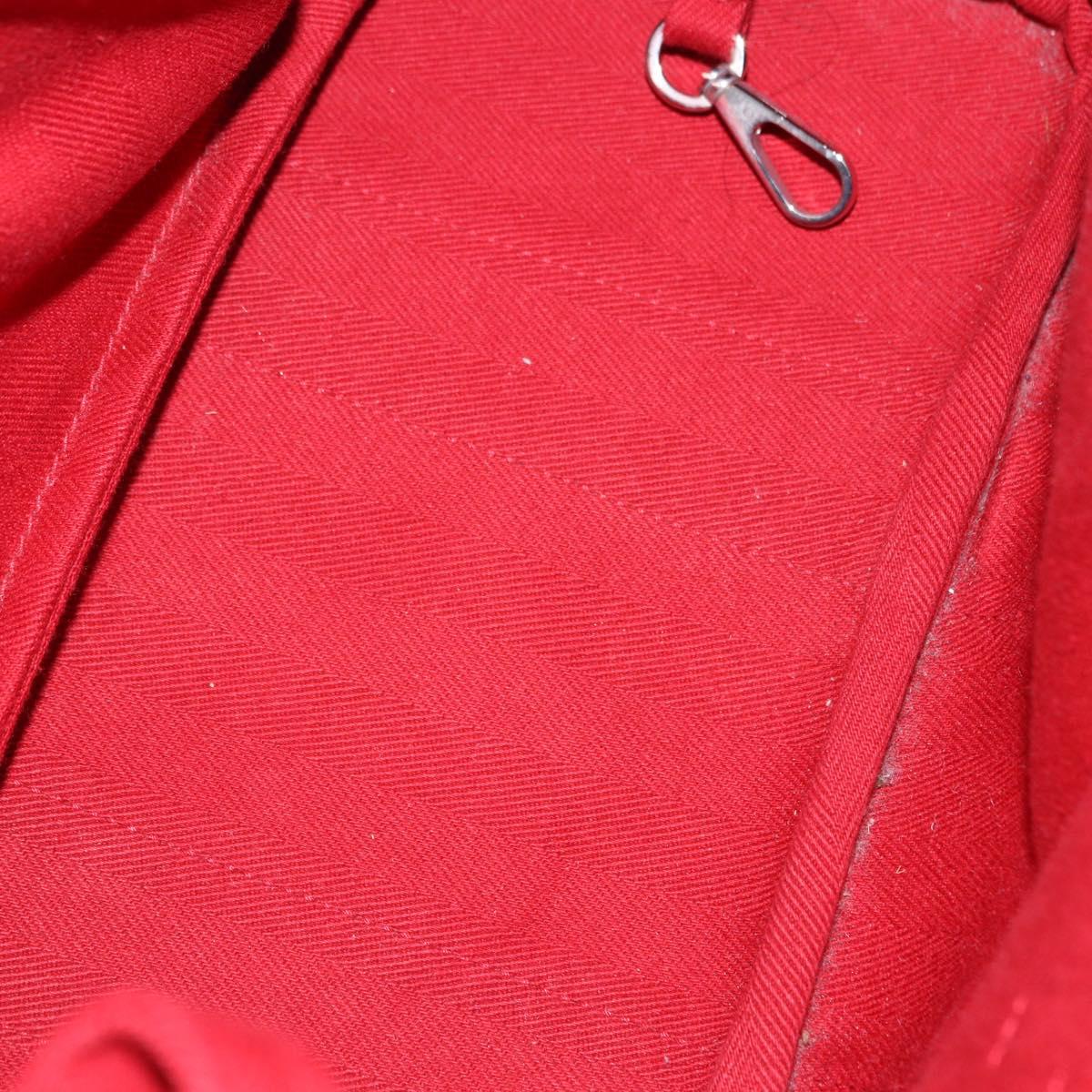 HERMES Valparaiso PM Hand Bag Canvas Red Auth ep15609A