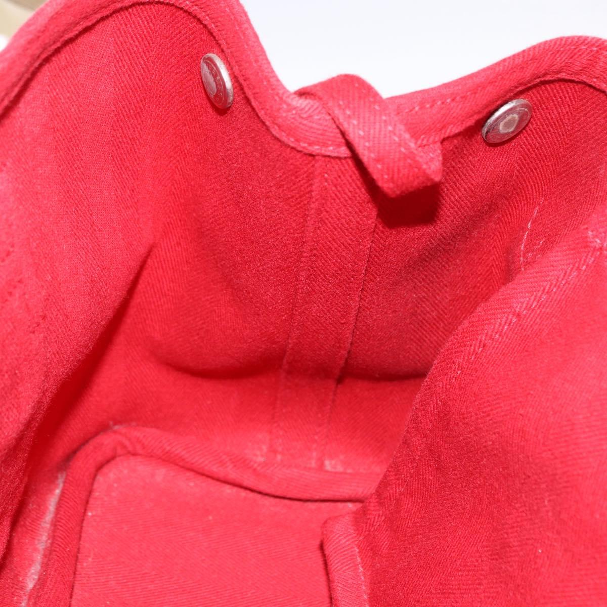 HERMES Valparaiso PM Hand Bag Canvas Red Auth ep15609A