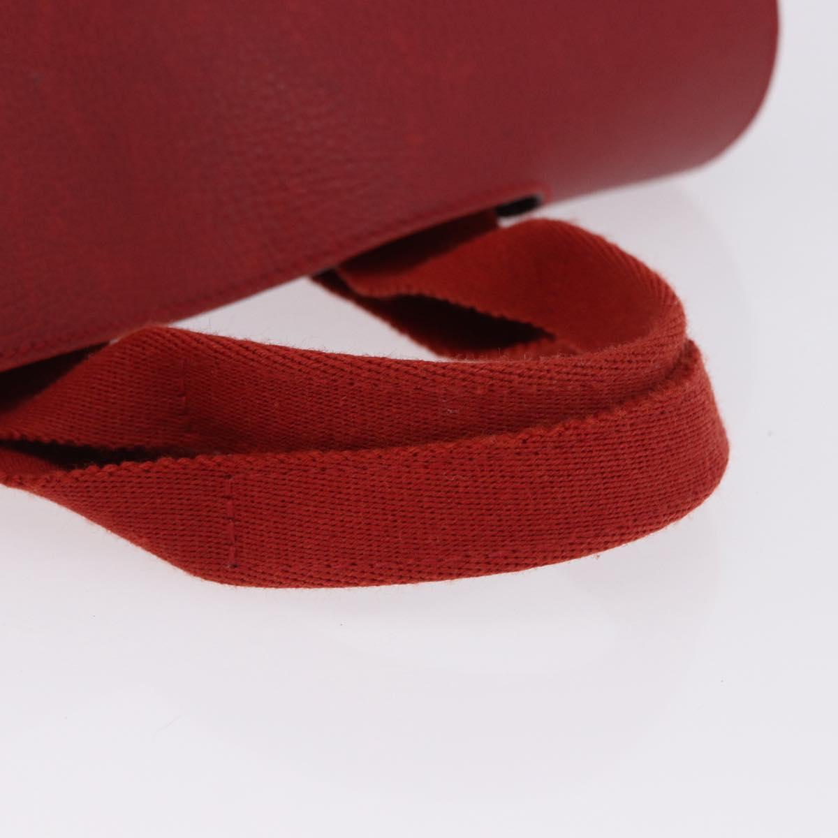 HERMES Valparaiso PM Hand Bag Canvas Red Auth ep15609A