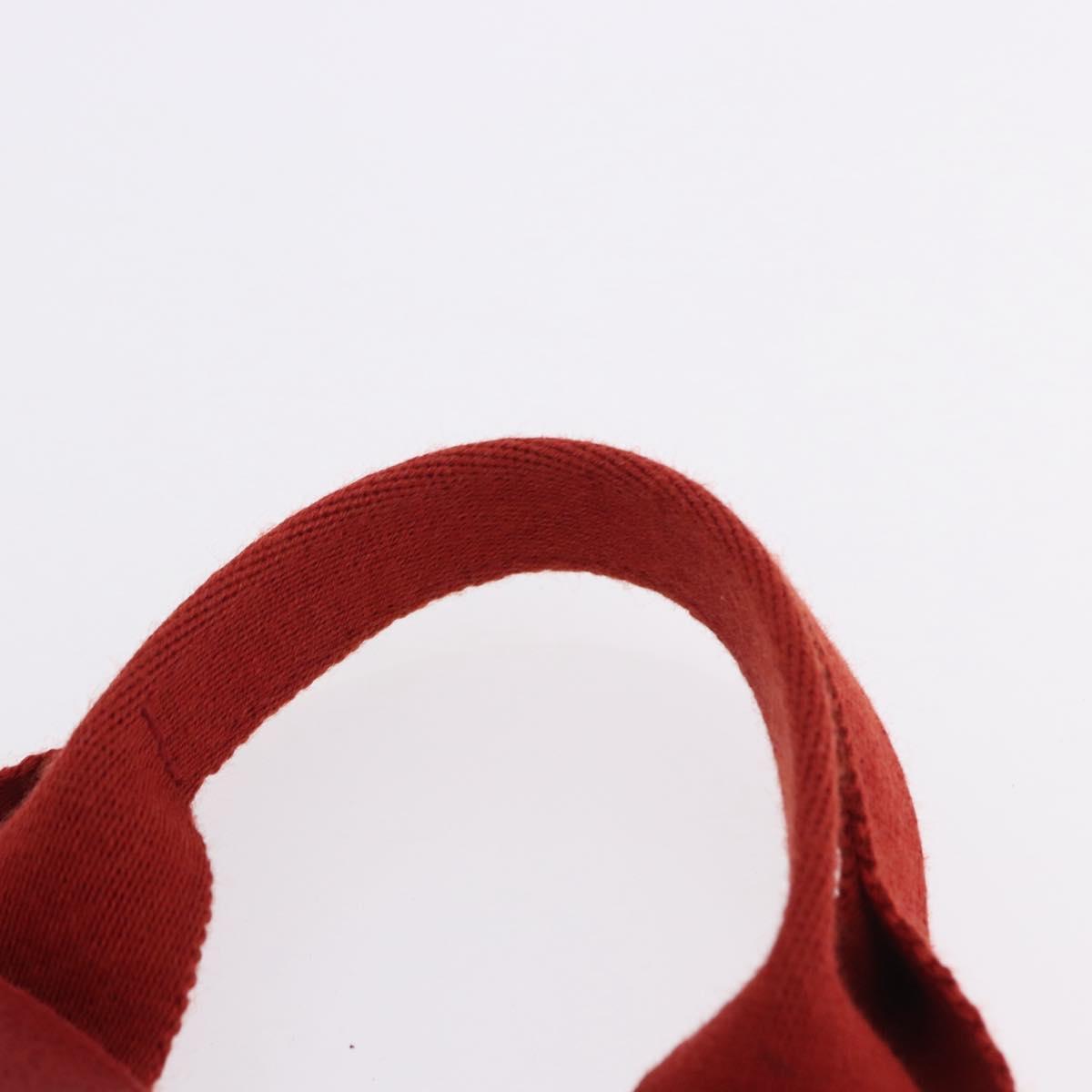 HERMES Valparaiso PM Hand Bag Canvas Red Auth ep15609A