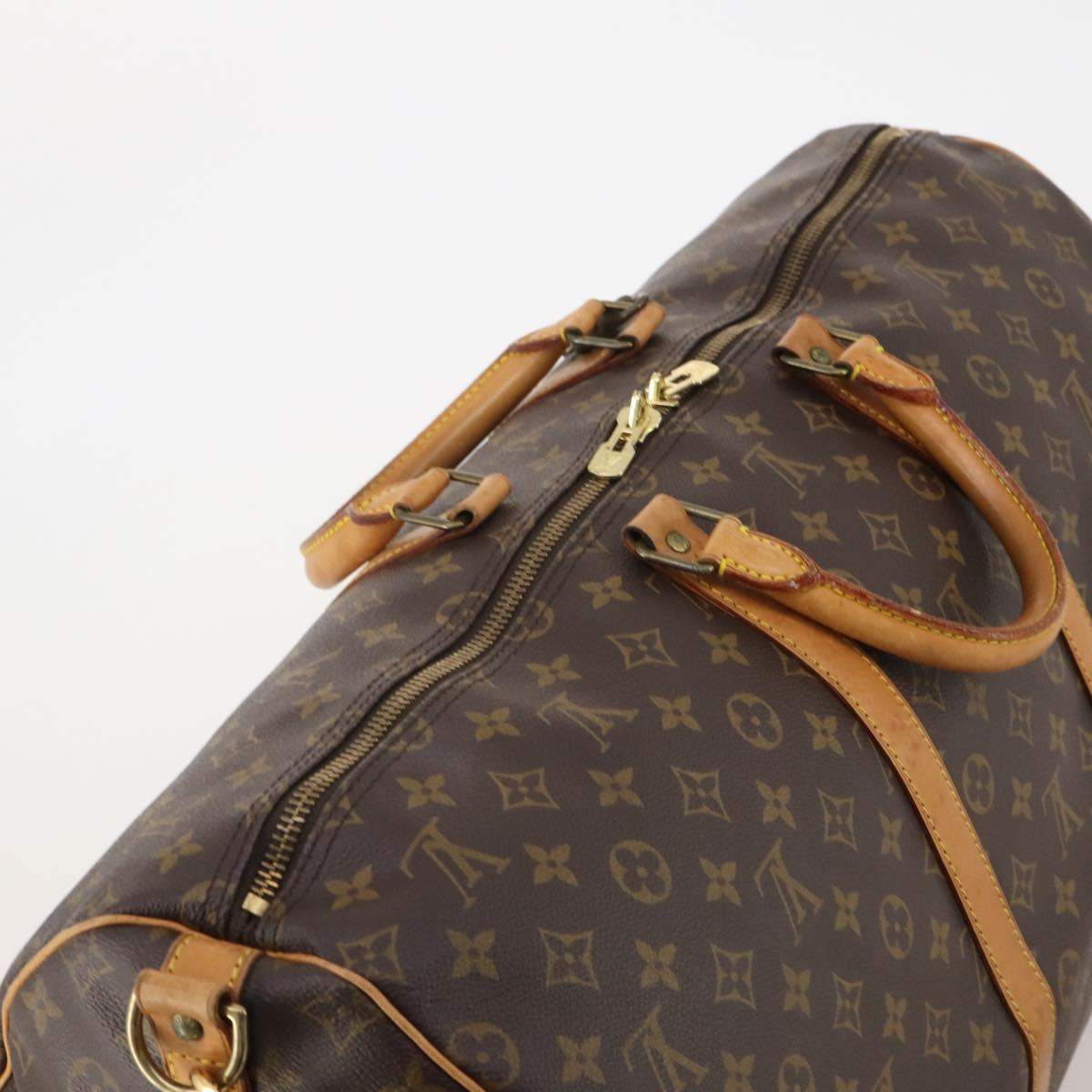 LOUIS VUITTON Monogram Keepall Bandouliere 55 Boston Bag M41414 LV Auth ep15610A