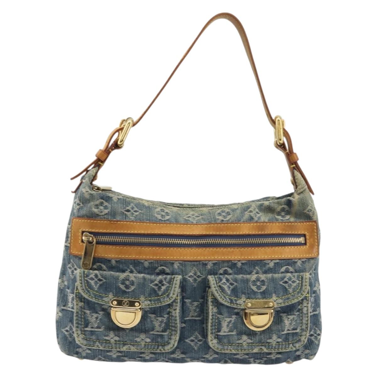 LOUIS VUITTON Monogram Denim Buggy PM Shoulder Bag Blue M95049 LV Auth ep15612A