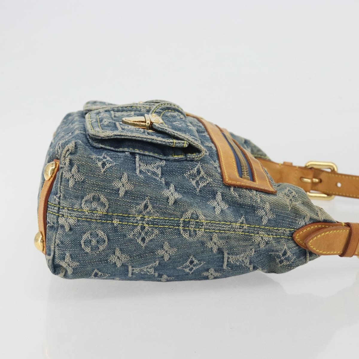 LOUIS VUITTON Monogram Denim Buggy PM Shoulder Bag Blue M95049 LV Auth ep15612A