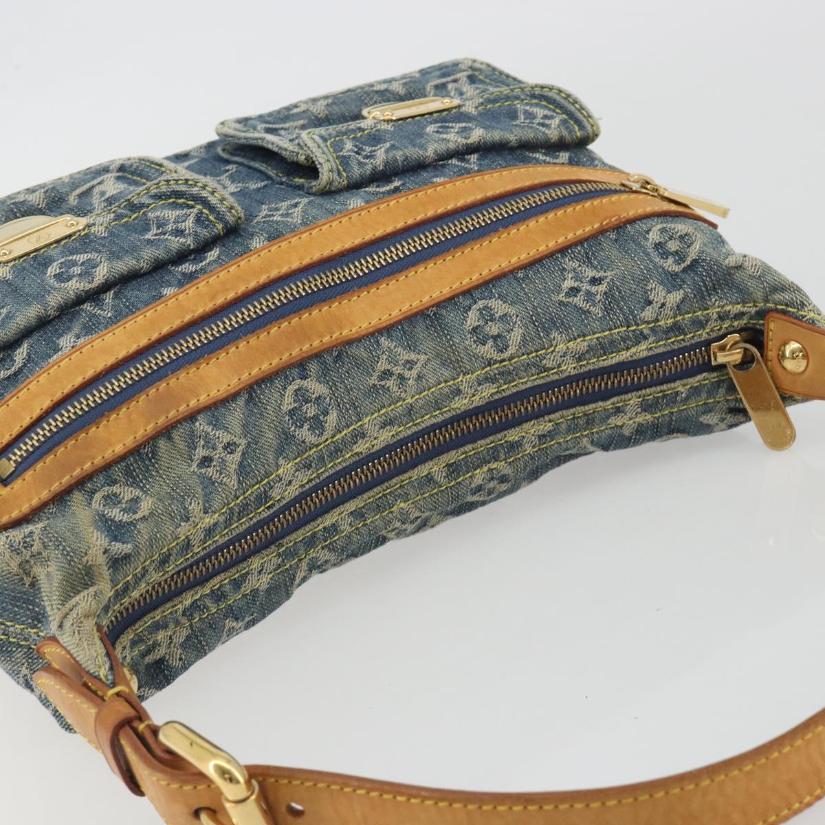 LOUIS VUITTON Monogram Denim Buggy PM Shoulder Bag Blue M95049 LV Auth ep15612A