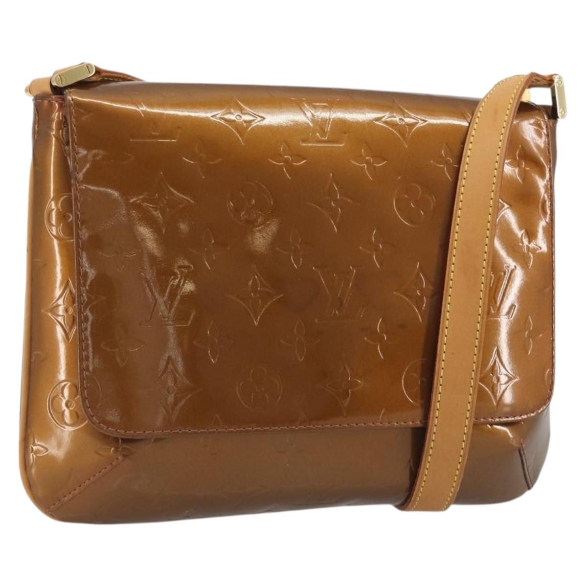 LOUIS VUITTON Monogram Vernis Thompson Street Bag Bronze M91124 LV Auth ep15617