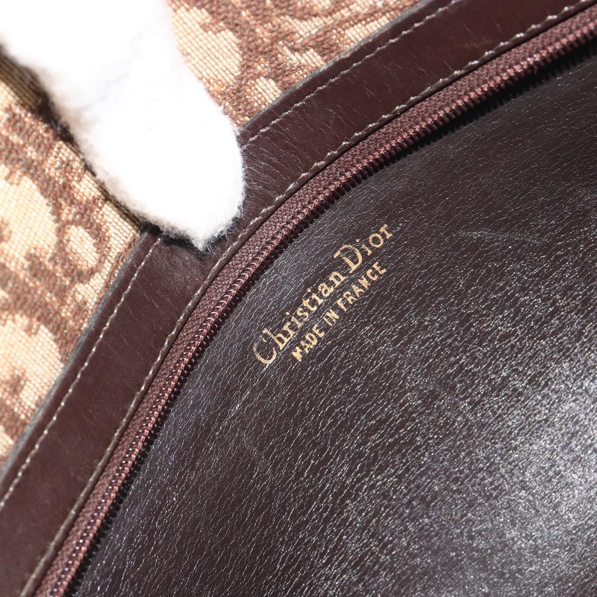 Christian Dior Trotter Canvas Shoulder Bag Beige Gold Auth ep15620A